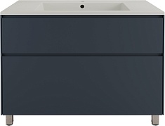 Style Line Тумба с кварцевой раковиной жасмин Лима 100 Plus эмаль графит матовая